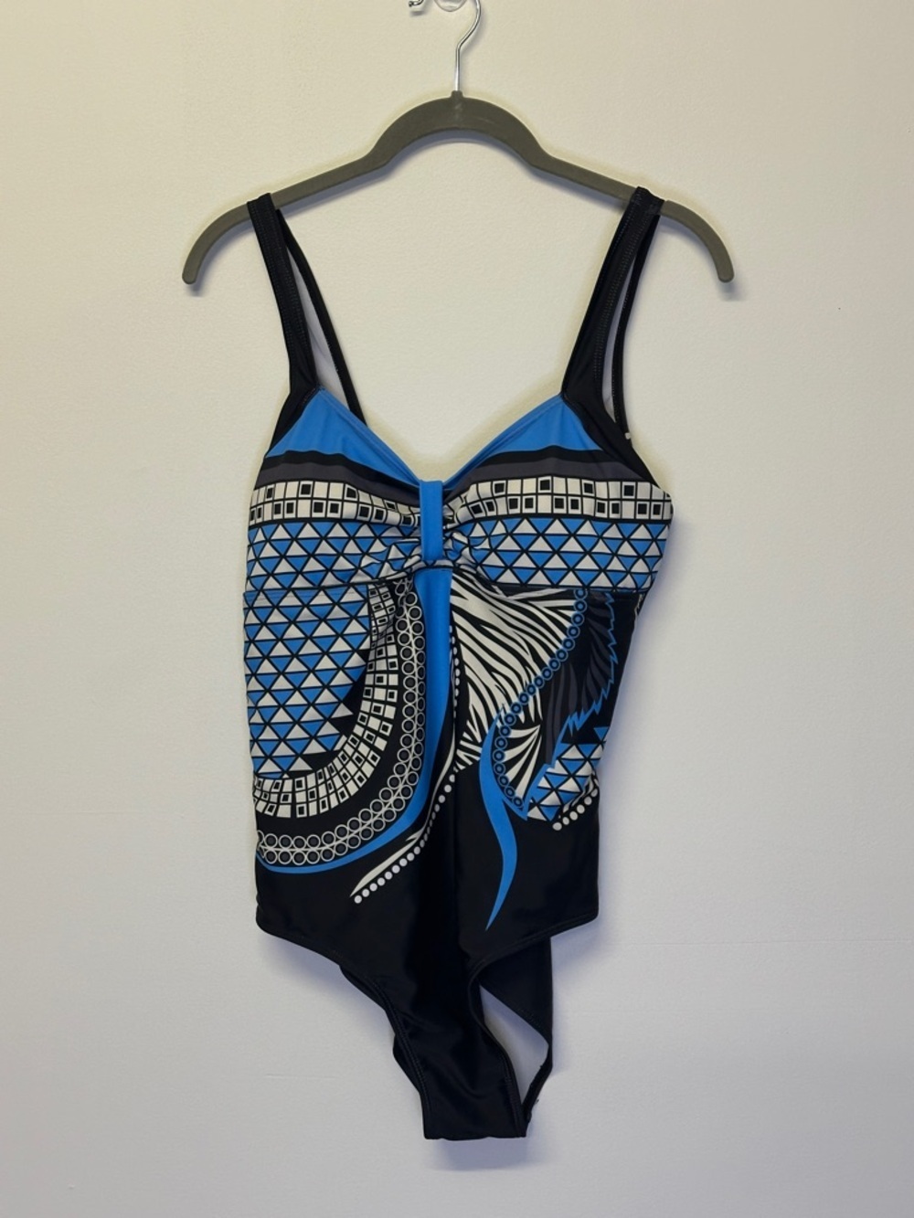 Blue & Black Geometric One-Piece Swimsuit size XL - Picture 1 of 2